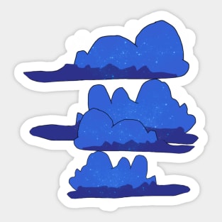 Blue Sparkly Fluffy Clouds Sticker